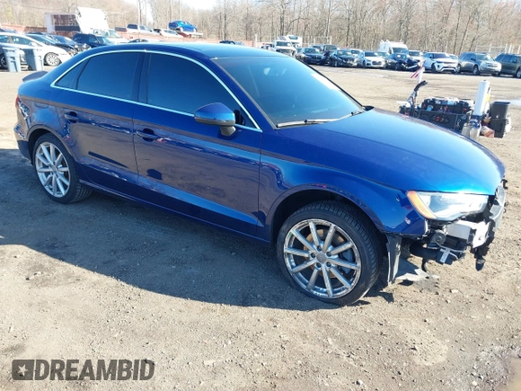 2015 Audi A3 2.0T Premium Plus with VIN WAUEFGFF2F1036412, listed as a IAAI auction lot 41829206 with 46,668 mi miles. Bid and sale history available at carsss.com. Image 1.