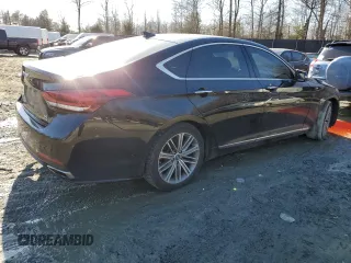 2017 Genesis G80 3.8L with VIN KMHGN4JE4HU200526, listed as a Copart auction lot 44784775 with 98,389 mi miles and Salvage Title. Bid and sale history available at DreamBid. Image 3.