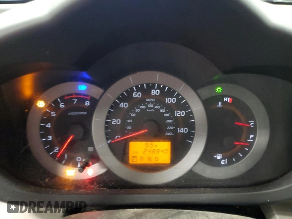 2010 Toyota RAV4 with VIN 2T3BK4DV3AW026041, listed as a Copart auction lot 49443395 with 248,940 mi miles and Salvage Title. Bid and sale history available at carsss.com. Image 9.