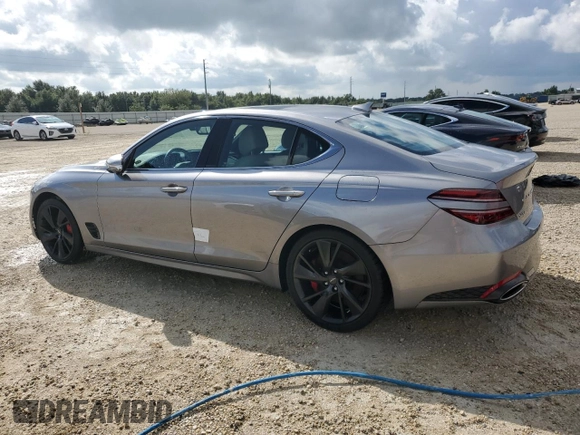 2022 Genesis G70 3.3T with VIN KMTG54TE9NU082715, listed as a Copart auction lot 73763974 with 8,834 mi miles and Non Repairable. Bid and sale history available at carsss.com. Image 2.