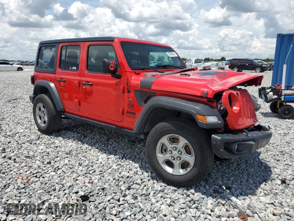 2021 Jeep Wrangler Unlimited Sport S with VIN 1C4HJXDN6MW685705, listed as a Copart auction lot 65996845 with 53,859 mi miles and Non repairable. Bid and sale history available at DreamBid. Image 4.
