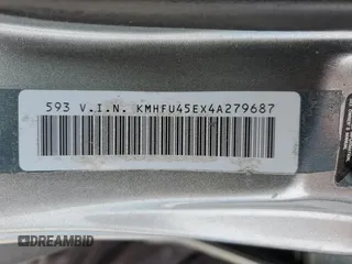 2004 Hyundai XG with VIN KMHFU45EX4A279687, listed as a Copart auction lot 88779975 with 133,536 mi miles and Salvage Title. Bid and sale history available at carsss.com. Image 12.