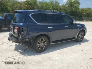 2018 Nissan Armada SL with VIN JN8AY2ND2JX000079, listed as a Copart auction lot 54400655 with 122,115 mi miles and Salvage Title. Bid and sale history available at DreamBid. Image 3.