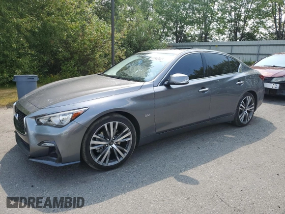 2020 Infiniti Q50 Pure with VIN JN1EV7AR3LM256792, listed as a Copart auction lot 61842085 with Not provided miles and Salvage title. Bid and sale history available at DreamBid. Image 1.