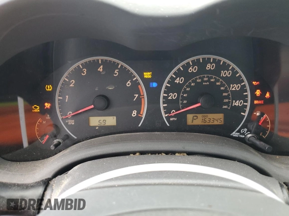 2010 Toyota Corolla with VIN 1NXBU4EE2AZ284665, listed as a Copart auction lot 52611635 with 163,345 mi miles and Salvage Title. Bid and sale history available at carsss.com. Image 9.