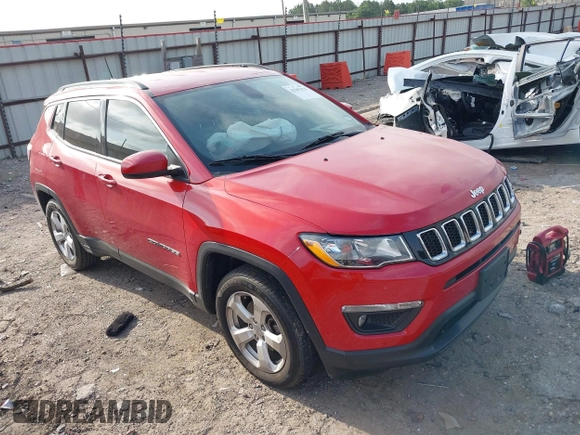 2018 Jeep Compass Latitude with VIN 3C4NJCBB0JT124163, listed as a IAAI auction lot 42293176 with 55,676 mi miles and . Bid and sale history available at DreamBid. Image 1.