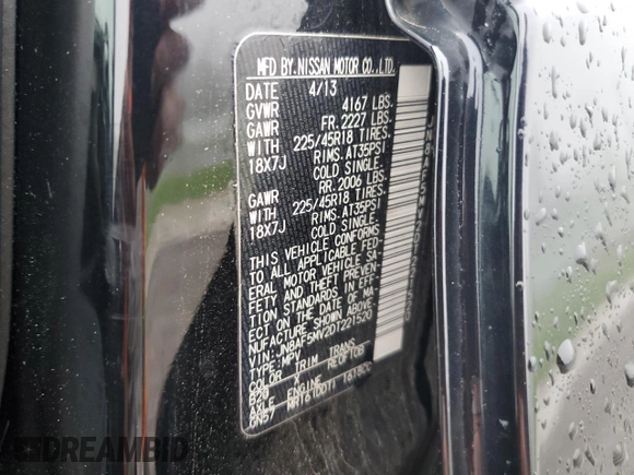 2013 Nissan Juke Nismo z VIN JN8AF5MV2DT221520, wystawiony jako Copart lot #55310605 z przebiegiem 83 224 mil mil oraz Szkoda całkowita • Salvage title. Historia ofert i sprzedaży dostępna na DreamBid. Obrazek 14.