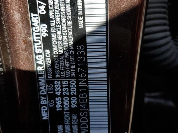 2018 Mercedes-Benz CLA 250 with VIN WDDSJ4EB1JN671338, listed as a Copart auction lot 60686855 with 96,574 mi miles and Salvage title. Bid and sale history available at DreamBid. Image 12.