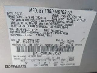 2014 Ford Taurus Limited with VIN 1FAHP2F8XEG133523, listed as a IAAI auction lot 40285220 with 134,939 mi miles. Bid and sale history available at carsss.com. Image 9.