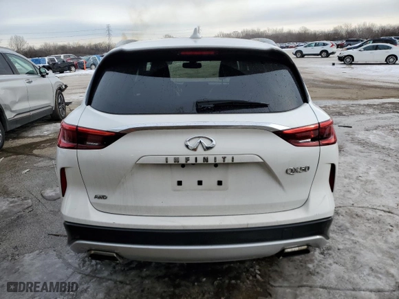 2019 Infiniti QX50 LUXE with VIN 3PCAJ5M35KF119542, listed as a Copart auction lot 45953075 with 77,349 mi miles and Salvage Title. Bid and sale history available at carsss.com. Image 6.