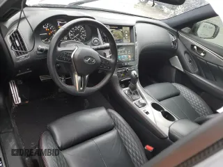2020 Infiniti Q50 Red Sport 400 with VIN JN1FV7AR6LM660612, listed as a Copart auction lot 86182594 with 82,737 mi miles and Salvage Title. Bid and sale history available at carsss.com. Image 8.