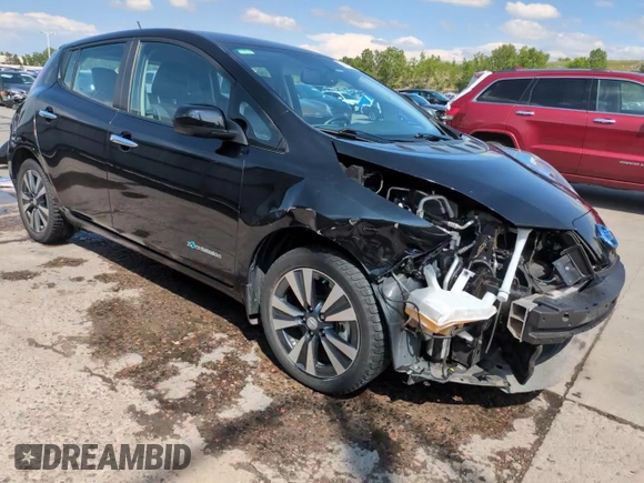 2015 Nissan LEAF SL with VIN 1N4AZ0CP1FC332321, listed as a Copart auction lot 59808425 with 54,744 mi miles and Salvage title. Bid and sale history available at DreamBid. Image 14.