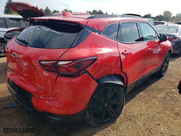 2022 Chevrolet Blazer RS with VIN 3GNKBKRS5NS217683, listed as a Copart auction lot 68886564 with 26,889 mi miles and Salvage Title. Bid and sale history available at carsss.com. Image 3.
