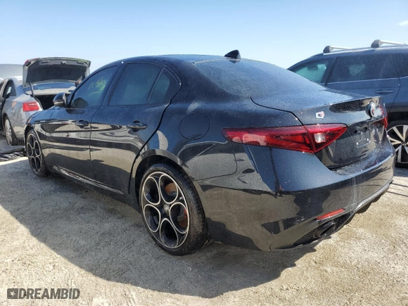 2023 Alfa Romeo Giulia Veloce with VIN ZARFAMBN8P7666599, listed as a Copart auction lot 75010704 with 0 mi miles and Non Repairable. Bid and sale history available at carsss.com. Image 2.
