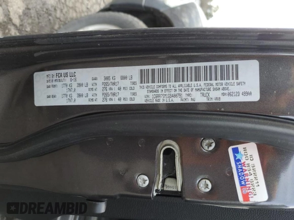 2016 Ram 1500 Tradesman z VIN 1C6RR7SM1GS400791, wystawiony jako Copart lot #50202445 z przebiegiem 120 108 mil mil oraz Szkoda całkowita • Salvage title. Historia ofert i sprzedaży dostępna na DreamBid. Obrazek 14.