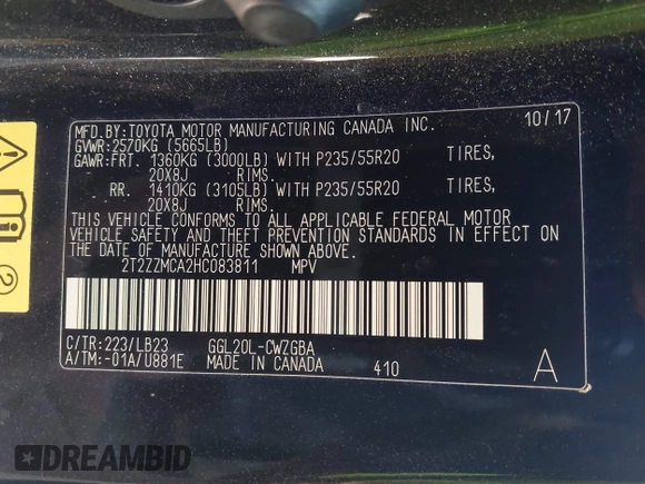 2017 Lexus RX 350 z VIN 2T2ZZMCA2HC083811, wystawiony jako IAAI lot #42692274 z przebiegiem 110 563 mil mil oraz . Historia ofert i sprzedaży dostępna na DreamBid. Obrazek 9.