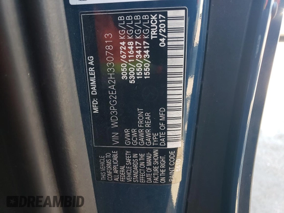 2017 Mercedes-Benz Metris Cargo Cargo with VIN WD3PG2EA2H3307813, listed as a Copart auction lot 81002884 with 187,671 mi miles and Clean Title. Bid and sale history available at DreamBid. Image 12.