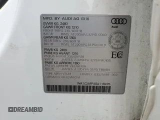 2016 Audi Q5 Premium with VIN WA1C2AFP4GA119475, listed as a Copart auction lot 49418705 with 61,962 mi miles and Salvage title. Bid and sale history available at DreamBid. Image 14.