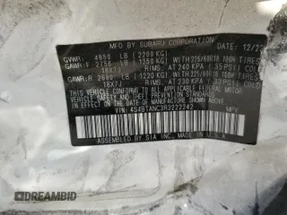 2024 Subaru Outback Limited с VIN 4S4BTANC3R3222242, выставлен на аукционе Copart как лот 53520015 с пробегом 13 539 миль миль и Списание • Salvage title. История ставок и продаж доступна на DreamBid. Изображение 13.