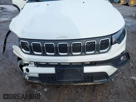 2023 Jeep Compass Latitude with VIN 3C4NJDBN6PT556992, listed as a IAAI auction lot 41226965 with 22,300 mi miles and . Bid and sale history available at DreamBid. Image 12.