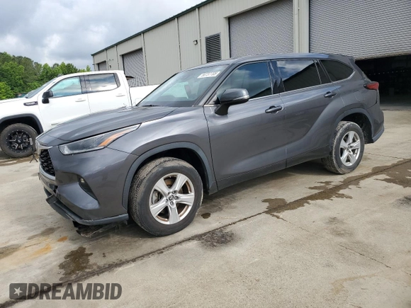 2021 Toyota Highlander L with VIN 5TDCZRAH4MS534715, listed as a Copart auction lot 56737705 with 53,541 mi miles and Salvage title. Bid and sale history available at DreamBid. Image 1.