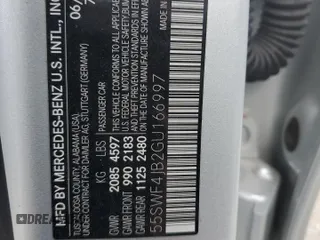 2016 Mercedes-Benz C 300 with VIN 55SWF4JB2GU166997, listed as a Copart auction lot 47840625 with 117,596 mi miles and Salvage Title. Bid and sale history available at carsss.com. Image 14.