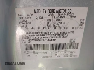 2008 Ford Escape Hybrid with VIN 1FMCU49H58KC63839, listed as a IAAI auction lot 41623596 with 218,566 mi miles and . Bid and sale history available at DreamBid. Image 9.