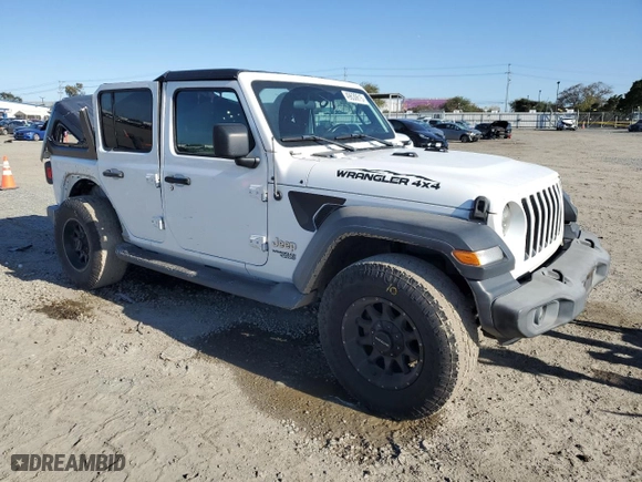 2019 Jeep Wrangler Unlimited Sport S with VIN 1C4HJXDG6KW518629, listed as a Copart auction lot 49630615 with 142,997 mi miles and Salvage Title. Bid and sale history available at carsss.com. Image 4.
