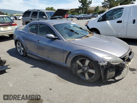 2004 Mazda RX-8 with VIN JM1FE173840137176, listed as a Copart auction lot 50568474 with 53,487 mi miles and Salvage Title. Bid and sale history available at carsss.com. Image 4.