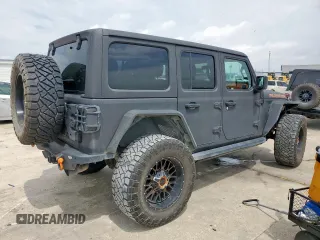 2021 Jeep Wrangler Unlimited Rubicon with VIN 1C4HJXFG5MW542260, listed as a Copart auction lot 59476655 with 19,870 mi miles and Salvage title. Bid and sale history available at DreamBid. Image 3.