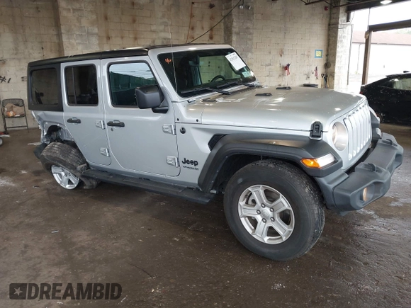 2022 Jeep Wrangler Unlimited Sport S with VIN 1C4HJXDG6NW144396, listed as a IAAI auction lot 42362283 with 19,854 mi miles and . Bid and sale history available at DreamBid. Image 1.