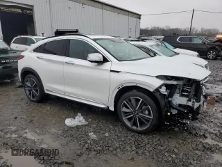 2025 Infiniti QX55 Sensory with VIN 3PCAJ5LR9SF100305, listed as a Copart auction lot 85075534 with 3,178 mi miles and Salvage Title. Bid and sale history available at DreamBid. Image 4.