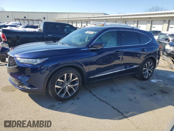 2023 Acura MDX w/Technology Package with VIN 5J8YE1H48PL000596, listed as a Copart auction lot 87833225 with 15,619 mi miles and Salvage Title. Bid and sale history available at carsss.com. Image 1.