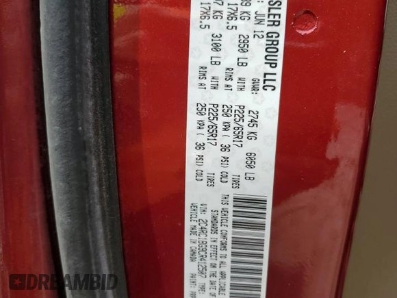 2012 Chrysler Town & Country Touring with VIN 2C4RC1BG9CR412507, listed as a Copart auction lot 63881804 with 144,557 mi miles and Salvage Title. Bid and sale history available at DreamBid. Image 15.