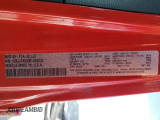 2021 Jeep Gladiator Sport S with VIN 1C6JJTAGXML540532, listed as a Copart auction lot 48422645 with 97,372 mi miles and Salvage title. Bid and sale history available at DreamBid. Image 12.
