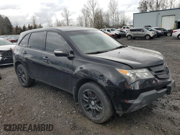 2009 Acura MDX Tech Pkg with VIN 2HNYD28609H501761, listed as a Copart auction lot 44110645 with Not Provided miles and Salvage Title. Bid and sale history available at carsss.com. Image 4.