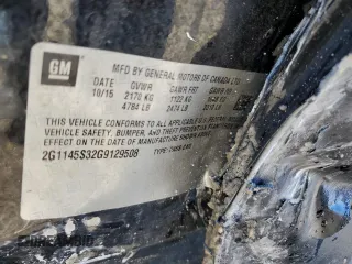 2016 Chevrolet Impala LTZ with VIN 2G1145S32G9129508, listed as a Copart auction lot 50266685 with 114,929 mi miles and Salvage Title. Bid and sale history available at carsss.com. Image 14.