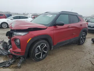 2021 Chevrolet TrailBlazer RS with VIN KL79MUSL8MB099751, listed as a Copart auction lot 44063515 with 50,455 mi miles and Salvage Title. Bid and sale history available at carsss.com. Image 1.