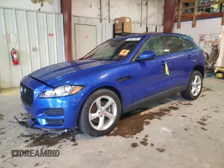 2018 Jaguar F-Pace 25t Premium with VIN SADCJ2FX1JA299198, listed as a Copart auction lot 43352305 with 58,187 mi miles and Salvage Title. Bid and sale history available at DreamBid. Image 1.