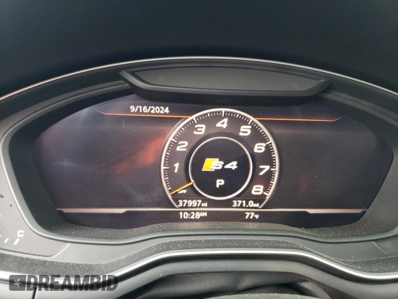 2018 Audi S4 Premium Plus with VIN WAUB4AF48JA233484, listed as a Copart auction lot 71469404 with 37,997 mi miles and Salvage Title. Bid and sale history available at carsss.com. Image 9.