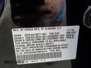2017 Acura MDX Technology with VIN 5FRYD4H52HB016419, listed as a Copart auction lot 59323645 with 106,206 mi miles and Salvage title. Bid and sale history available at DreamBid. Image 13.