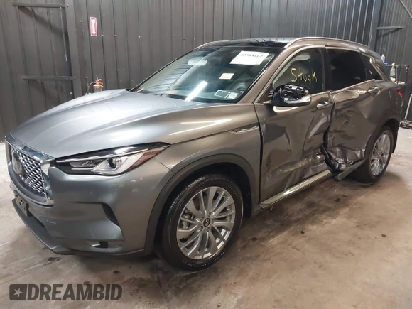 2024 Infiniti QX50 Luxe with VIN 3PCAJ5BB9RF109777, listed as a IAAI auction lot 42548162 with 16,661 mi miles and . Bid and sale history available at DreamBid. Image 2.