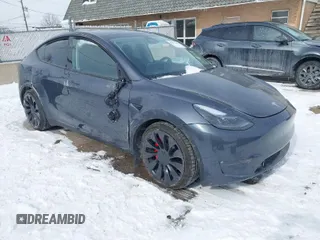 2023 Tesla Model Y Performance with VIN 7SAYGDEF0PF898181, listed as a IAAI auction lot 41577666 with 19,051 mi miles and . Bid and sale history available at DreamBid. Image 1.