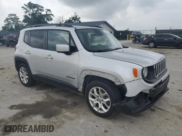 2018 Jeep Renegade Latitude with VIN ZACCJABB5JPH11414, listed as a Copart auction lot 57204235 with 73,097 mi miles and Salvage title. Bid and sale history available at DreamBid. Image 4.