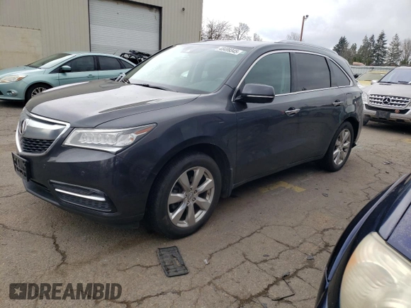 2016 Acura MDX w/Advance with VIN 5FRYD4H97GB041267, listed as a Copart auction lot 48499345 with 74,992 mi miles and Salvage Title. Bid and sale history available at carsss.com. Image 1.