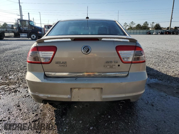 2009 Mercury Milan Premier with VIN 3MEHM02109R621523, listed as a Copart auction lot 88890495 with 263,050 mi miles and Salvage Title. Bid and sale history available at carsss.com. Image 6.