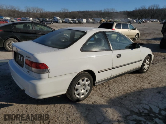 1999 Honda Civic DX with VIN 1HGEJ6120XL031958, listed as a Copart auction lot 42166565 with 69,457 mi miles and Clean Title. Bid and sale history available at carsss.com. Image 3.