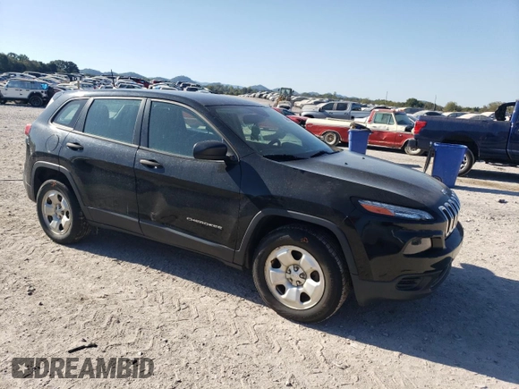 2017 Jeep Cherokee Sport with VIN 1C4PJMAS7HD222221, listed as a Copart auction lot 74942774 with 103,537 mi miles and Salvage Title. Bid and sale history available at carsss.com. Image 4.