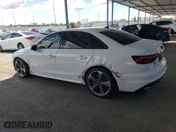 2021 Audi A4 S line Premium Plus z VIN WAUEAAF47MA040978, wystawiony jako Copart lot #56773385 z przebiegiem 32 604 mil mil oraz Szkoda całkowita • Salvage title. Historia ofert i sprzedaży dostępna na DreamBid. Obrazek 2.