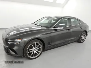2023 Genesis G70 2.0T with VIN KMTG34TA9PU128257, listed as a Copart auction lot 75609134 with 21,969 mi miles and Salvage Title. Bid and sale history available at carsss.com. Image 1.